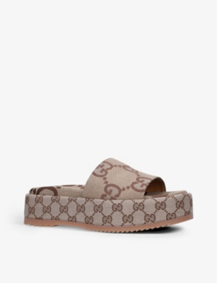 GUCCI Angelina GG-print canvas slides