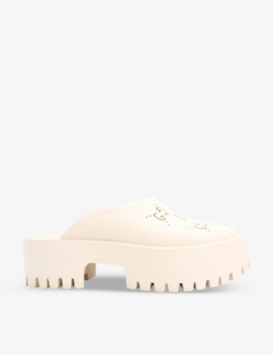 GUCCI Elea G-logo rubber platform mules