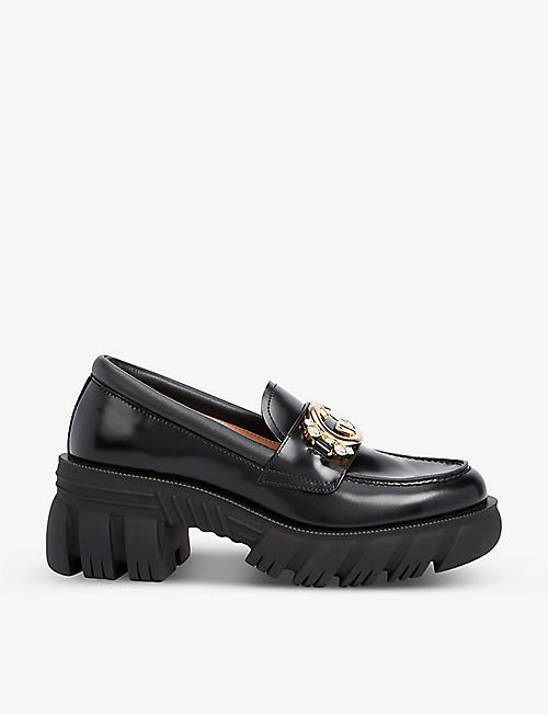 GUCCI: Romance GG-embellished leather loafers