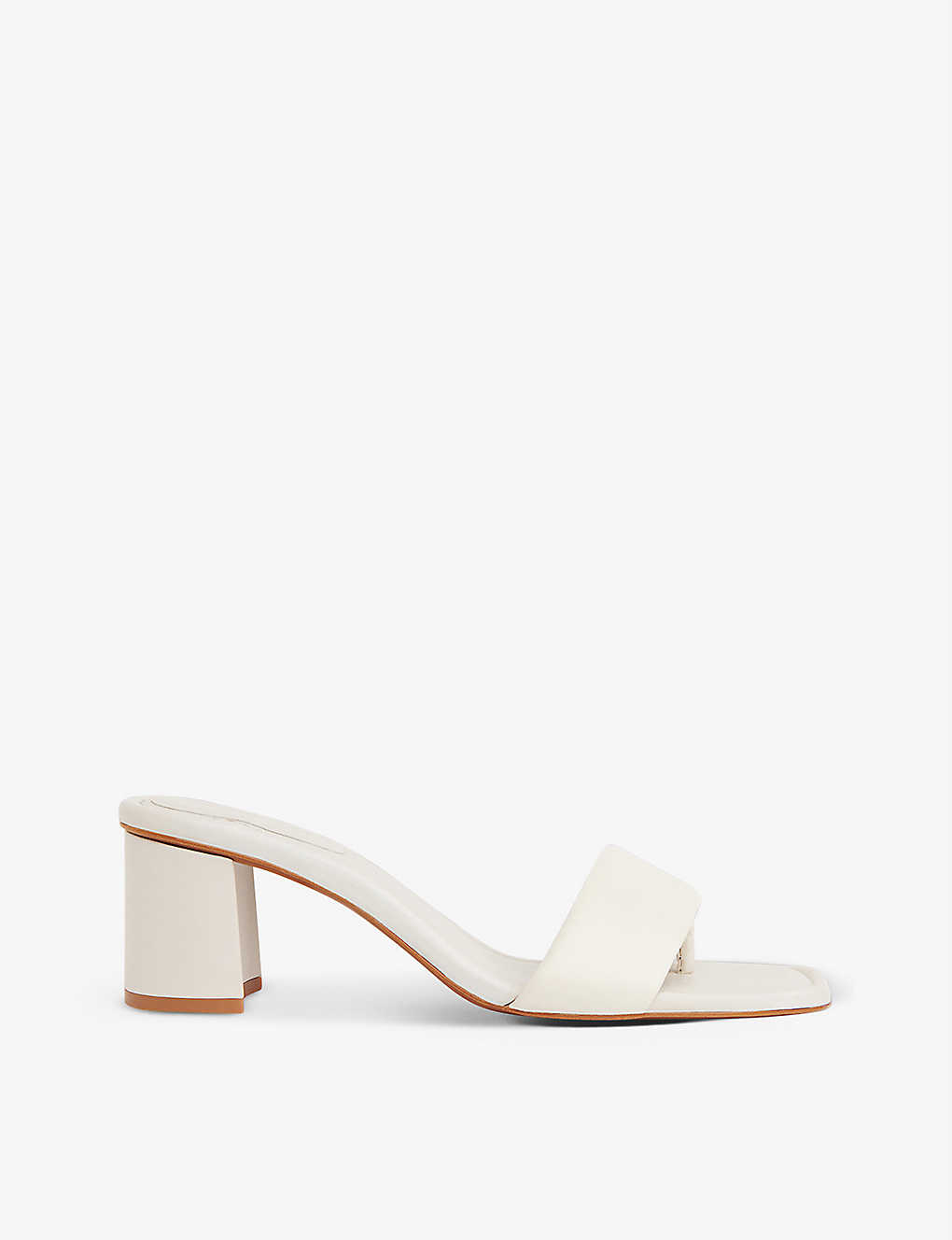 Whistles Womens White Marie Toe-post Leather Mules