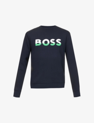 Logo-print stretch cotton-blend sweatshirt