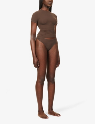 Skims Fits Everybody Stretch-jersey T-shirt In Cocoa