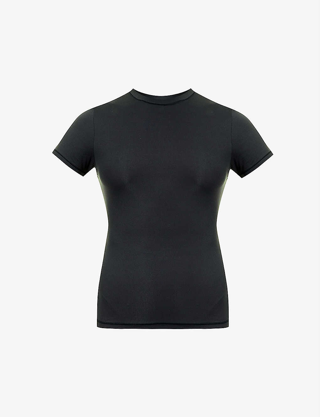 Shop Skims Fits Everybody Stretch-jersey T-shirt In Onyx