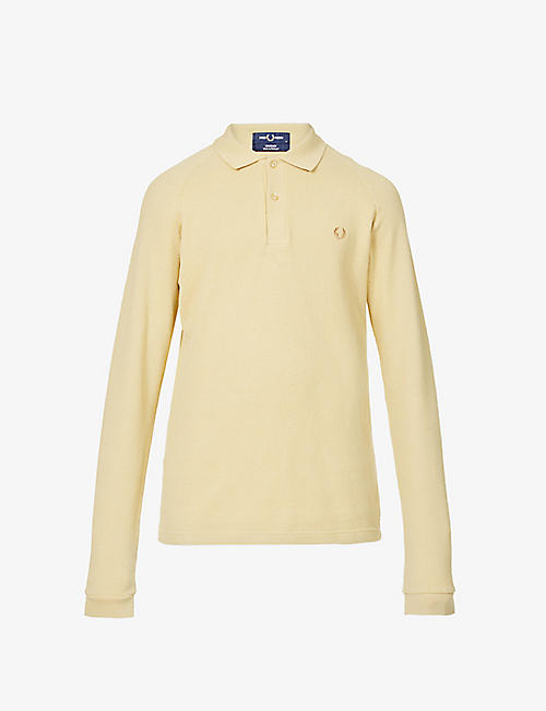 FRED PERRY: Logo-embroidered button-up cotton-piqué polo shirt