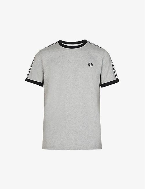FRED PERRY: Logo-tape regular-fit cotton-jersey T-shirt