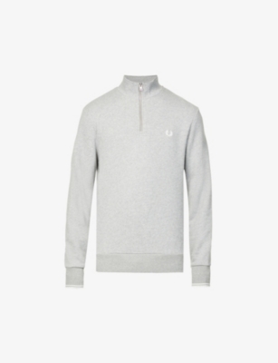 Ringer quarter-zip cotton-blend sweatshirt