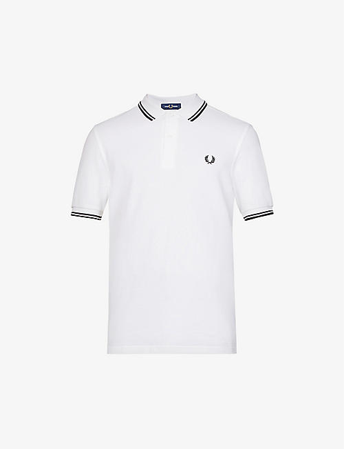 FRED PERRY: Laurel Wreath brand-embroidered cotton-piqué polo shirt