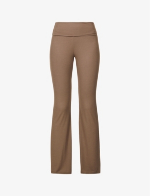 SKIMS - Soft Lounge foldover stretch-woven trousers