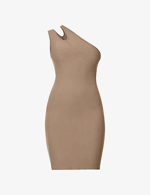 SKIMS: Soft Lounge one-shoulder stretch-jersey mini dress