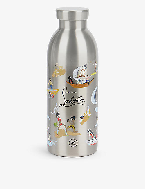 CHRISTIAN LOUBOUTIN: Loubi logo-print stainless-steel water bottle 20.5cm