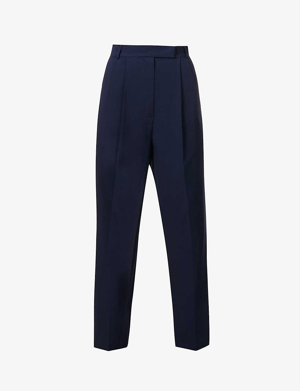 Shop The Frankie Shop Frankie Shop Women's Midnight Blue Bea Tapered-leg High-rise Stretch-woven Trousers