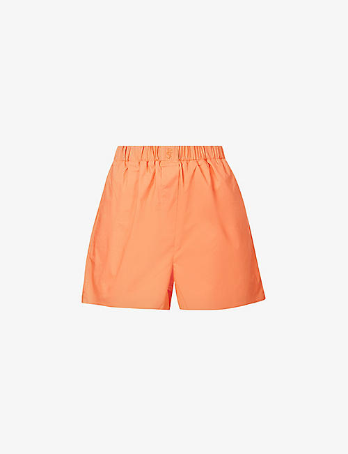 FRANKIE SHOP: Lui relaxed-fit high-rise organic-cotton shorts