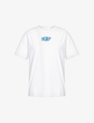 Off-White c/o Virgil Abloh Logo-print Cotton T-shirt in Black for Men