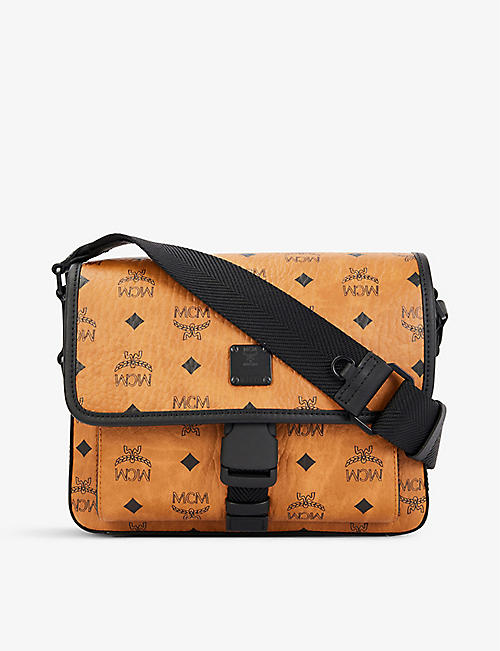 MCM: Klassik coated-canvas and leather cross-body bag