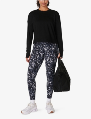 After Class Cropped Stretch-Woven Sweatshirt