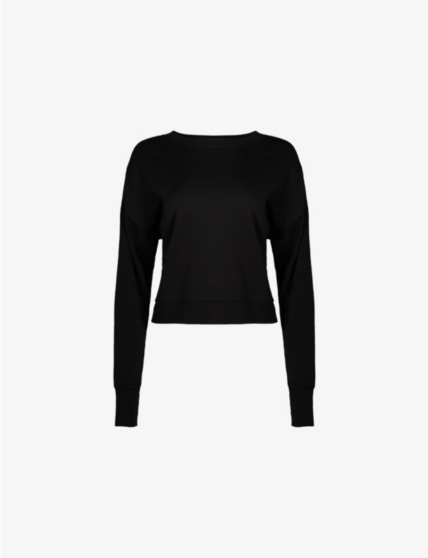 After Class Cropped Stretch-Woven Sweatshirt