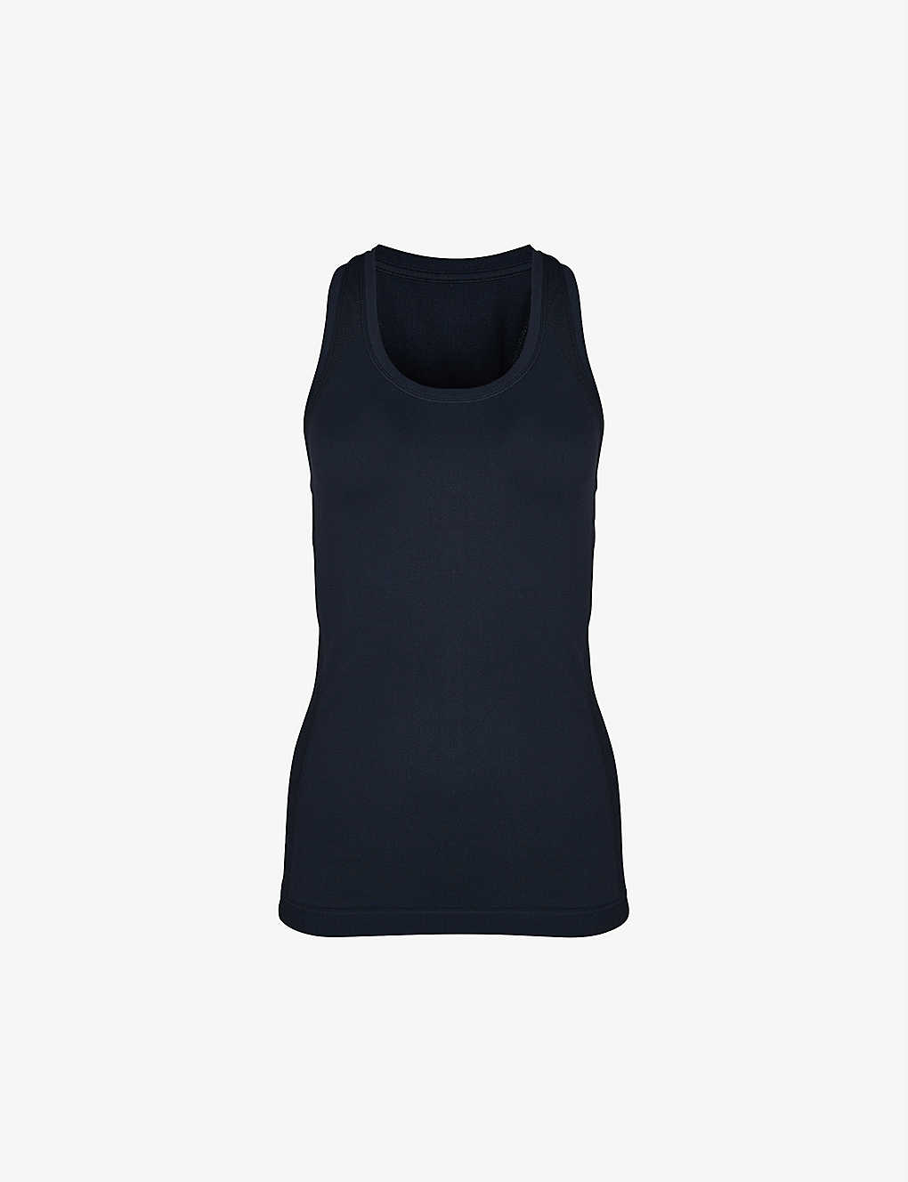 Shop Sweaty Betty Women's Black Athlete Seamless Stretch-jersey Vest Top