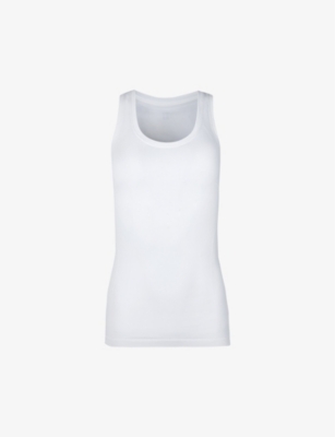 Shop Sweaty Betty Women's White Athlete Seamless Stretch-jersey Vest Top
