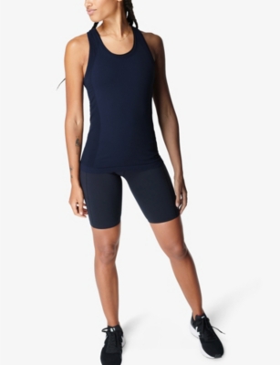 Sweaty Betty Womens Navy Blue Athlete Sleeveless Stretch-woven Vest Top In Navy Blue