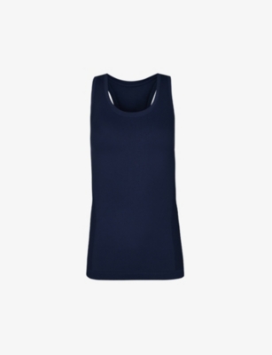 Sweaty Betty Womens Navy Blue Athlete Sleeveless Stretch-woven Vest Top