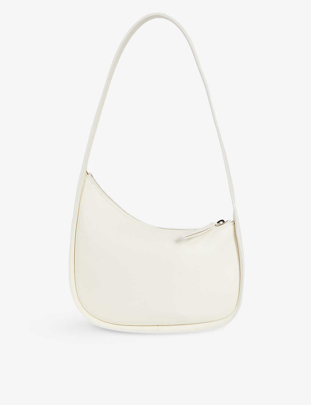 Shop The Row Half Moon Leather Shoulder Bag In Ivory