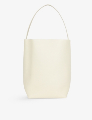 The Row Park Large Leather Shoulder Bag In Ivory