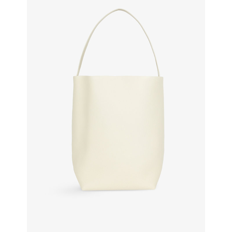 The Row Park Large Leather Shoulder Bag In Ivory