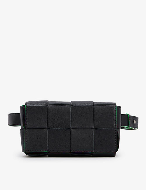 BOTTEGA VENETA: Cassette intrecciato-woven leather belt bag