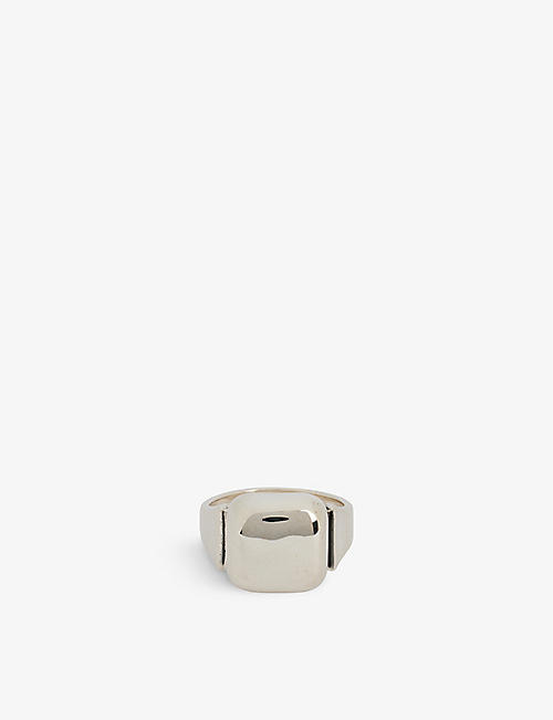 Bottega Veneta Gold-plated Sterling Silver Ring in Metallic for Men Mens Rings Bottega Veneta Rings White 