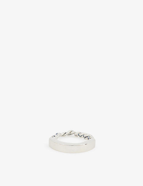Bottega Veneta Gold-plated Twisted Ring in White for Men Mens Rings Bottega Veneta Rings 