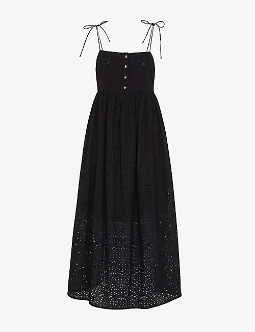 WHISTLES: Mabel broderie anglaise organic cotton midi dress
