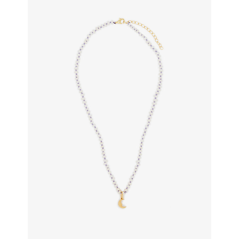 Hermina Athens Moon-pendant Gold Vermeil-plated Sterling Silver And Pearl Necklace