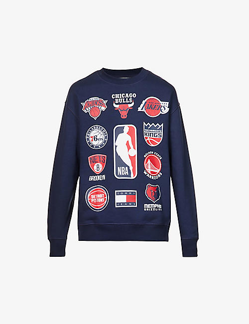 TOMMY JEANS: NBA team logo-print cotton-blend sweatshirt