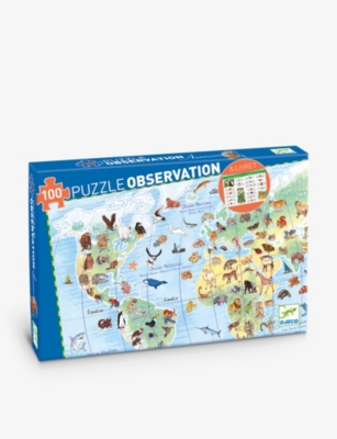DJECO: Observation World's Animals 100-piece puzzle and booklet