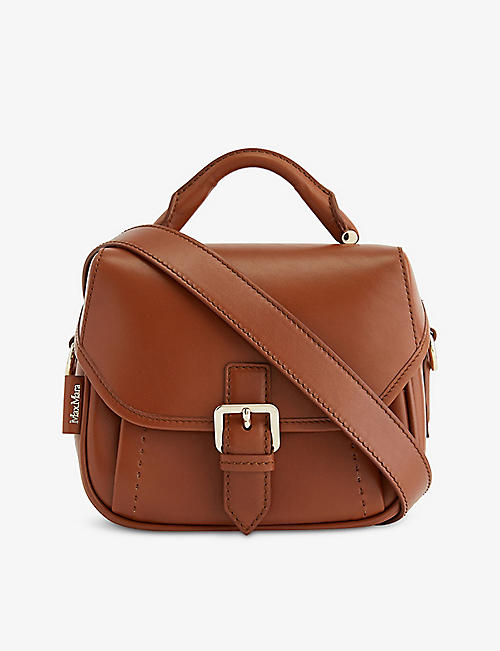 MAX MARA: Annas buckle-flap leather shoulder bag