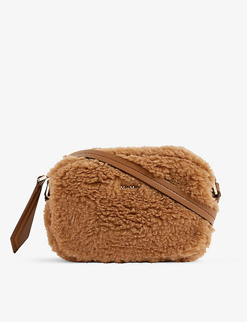 MAX MARA: Camy camel wool and silk-blend cross-body bag