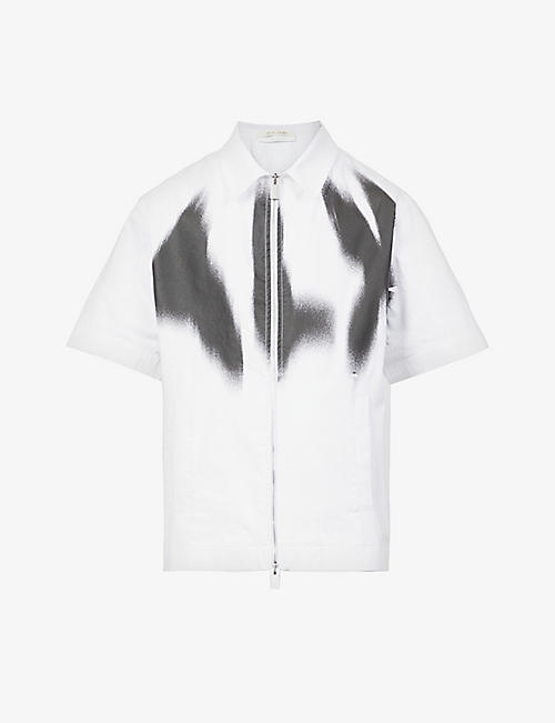 1017 ALYX 9SM: Phantom-print zip-up stretch-cotton shirt