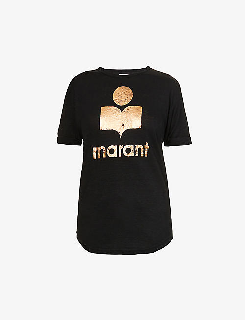 ISABEL MARANT ETOILE: Koldi scoop-neck linen T-shirt