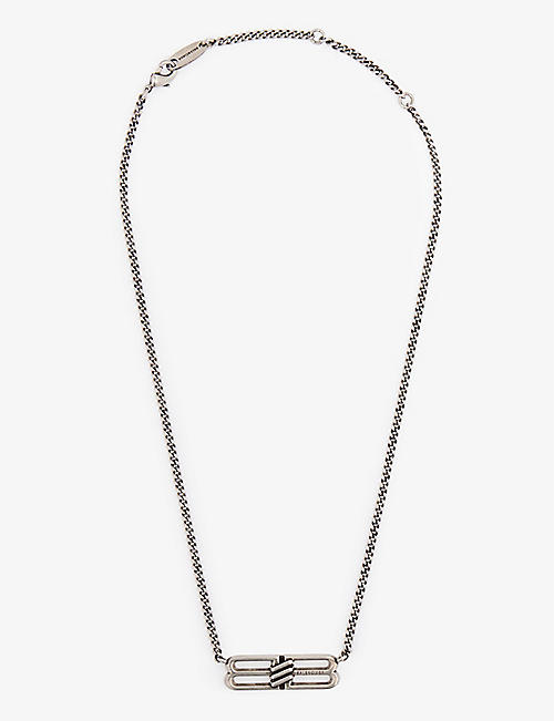 BALENCIAGA: License brass necklace