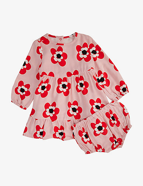 STELLA MCCARTNEY：花卉-印花梭织连衣裙和灯笼裤套装3-36个月