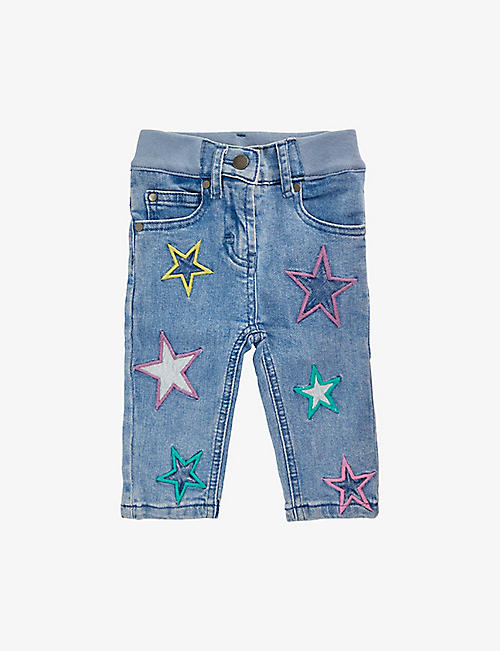 STELLA MCCARTNEY: Star-print stretch-denim jeans 6-36 months