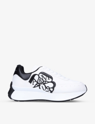 ALEXANDER MCQUEEN: Women's Sprint Runner logo-embossed leather low-top trainers