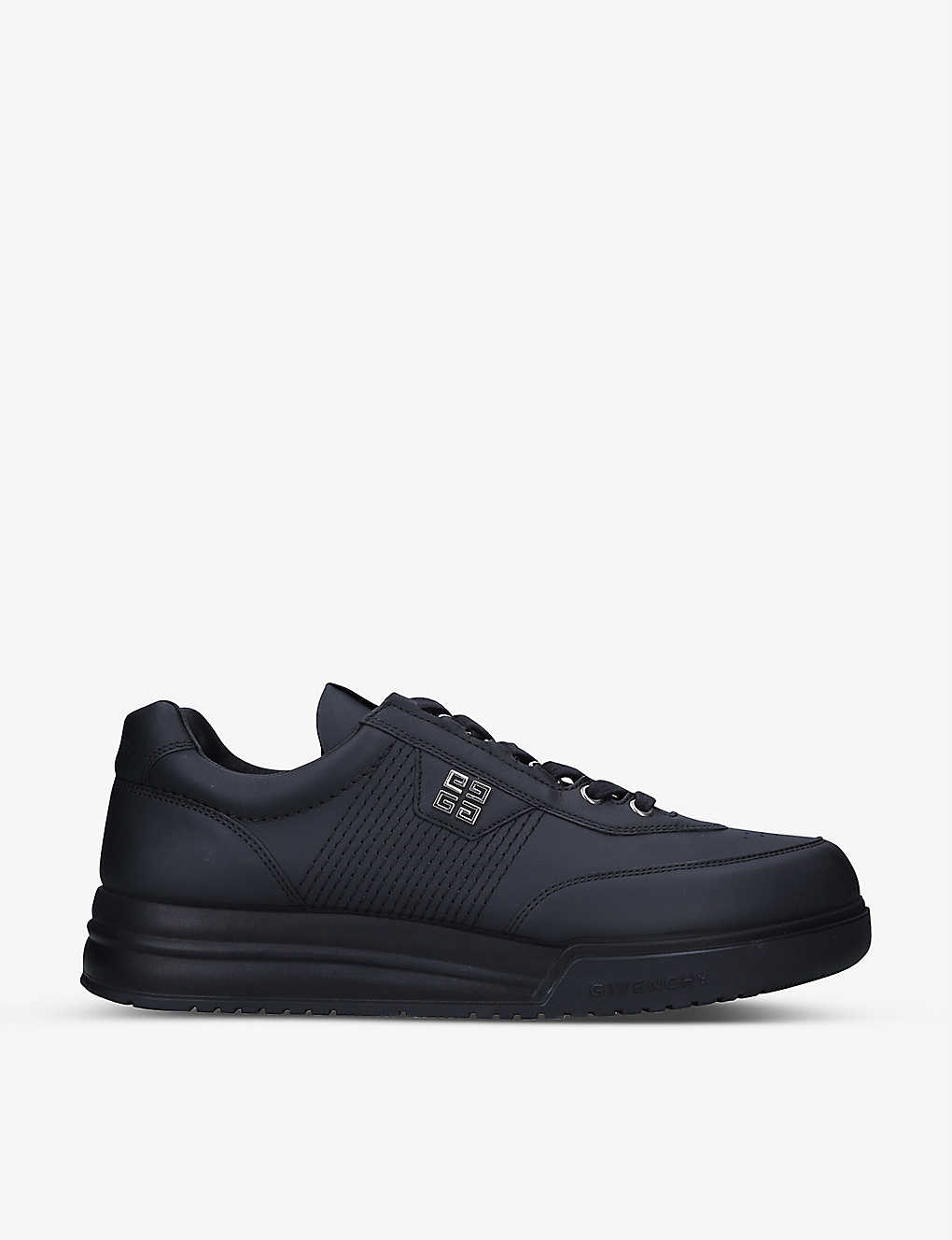 Shop Givenchy G4 Brand-plaque Leather Low-top Trainers In Black