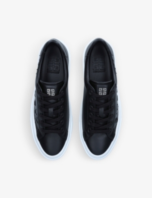 GIVENCHY City Court logo-embossed leather trainers