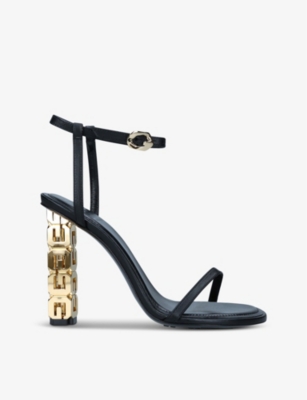 Givenchy Womens Black G-cube Leather Sandals