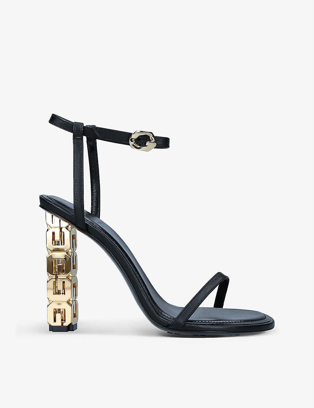 Givenchy Womens Black G-cube Leather Sandals
