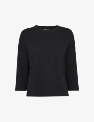 Whistles Cotton Pocket Top In Black