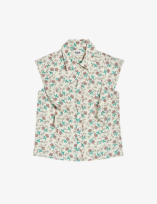 CLAUDIE PIERLOT: Capucine floral-print lyocell and linen-blend shirt