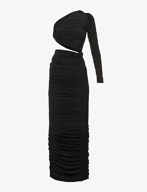 ALEX PERRY: Channing asymmetric stretch-woven maxi dress