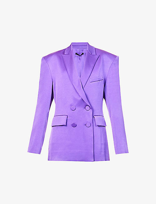 ALEX PERRY: Wells double-breasted satin blazer